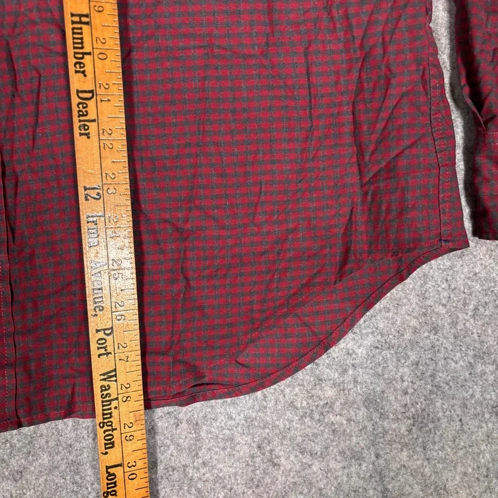 Bonobos Button Down Shirt Mens M Short Red Gingham Athletic Fit Check BSH01760A